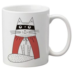 Mug tasse céramique imprimé illustration chat super héros