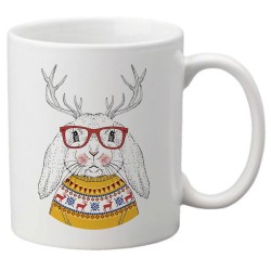 Mug tasse céramique imprimé illustration Lapin cerf