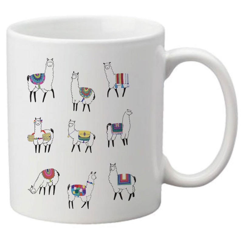 Mug tasse céramique imprimé illustration Lamas