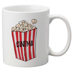 Mug tasse céramique imprimé illustration Popcorn cinéma