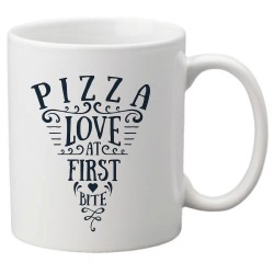 Mug tasse céramique imprimé illustration citation pizza love