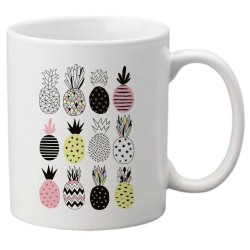 Mug tasse céramique imprimé illustration Ananas