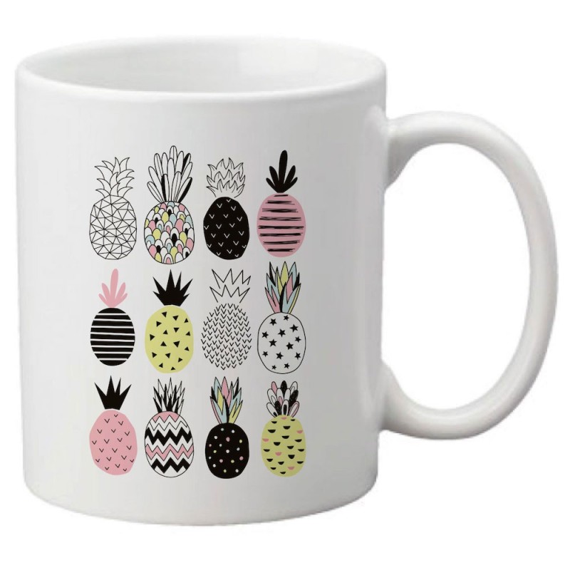 Mug tasse céramique imprimé illustration Ananas