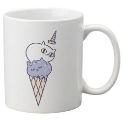 Mug tasse céramique imprimé illustration chat licorne