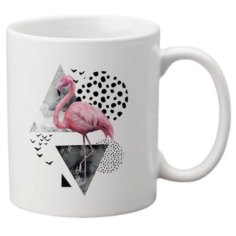 Mug tasse céramique imprimé illustration Flamant rose