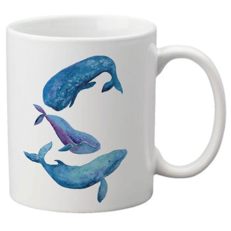 Mug tasse céramique imprimé illustration Baleine