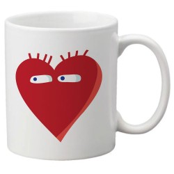 Mug tasse céramique imprimé illustration Coeur rouge