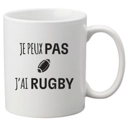 Mug tasse céramique imprimé citation je peux pas j'ai rugby