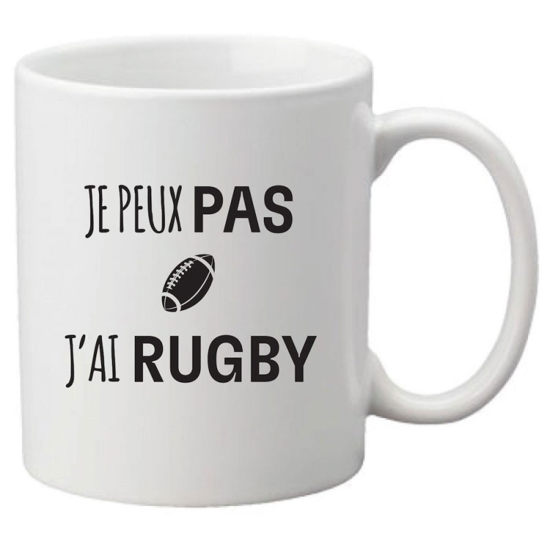 Mug tasse céramique imprimé citation je peux pas j'ai rugby