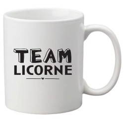 Mug tasse céramique imprimé citation humour Team licorne