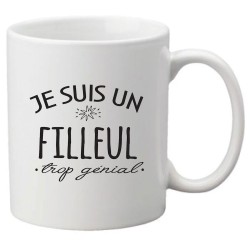 Mug tasse céramique imprimé citation humour Je suis un filleul trop génial