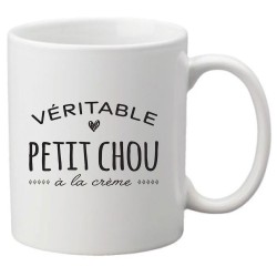 Mug tasse céramique imprimé citation humour Véritable petit chou a la crème