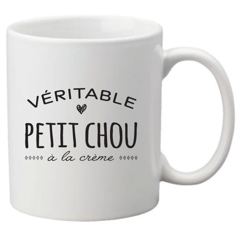Mug tasse céramique imprimé citation humour Véritable petit chou a la crème