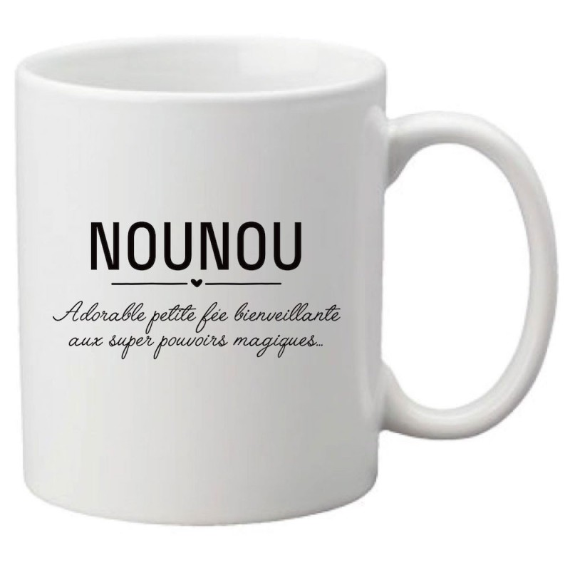 Mug tasse céramique imprimé citation humour Nounou adorable petite fée bienveillante