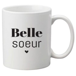 Mug tasse céramique imprimé citation humour Belle soeur