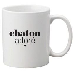 Mug tasse céramique imprimé citation humour Chaton adoré