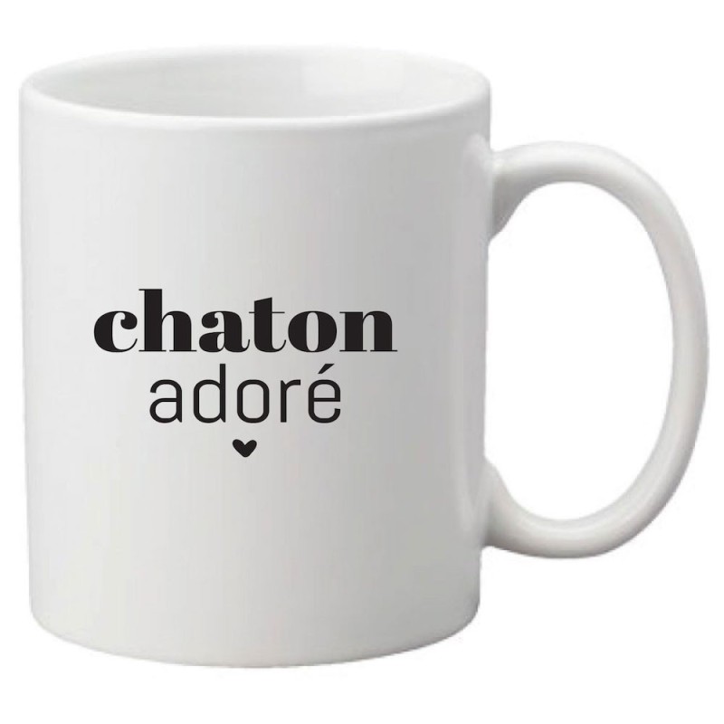 Mug tasse céramique imprimé citation humour Chaton adoré