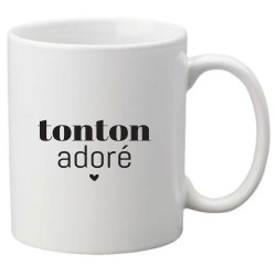 Mug tasse céramique imprimé citation humour Tonton adoré