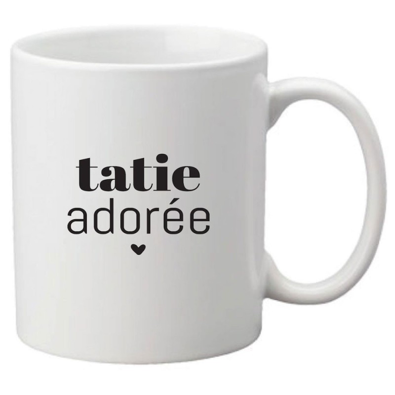 Mug tasse céramique imprimé citation humour Tatie adorée