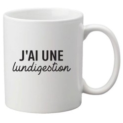 Mug tasse céramique imprimé citation humour J'ai une lundigestion
