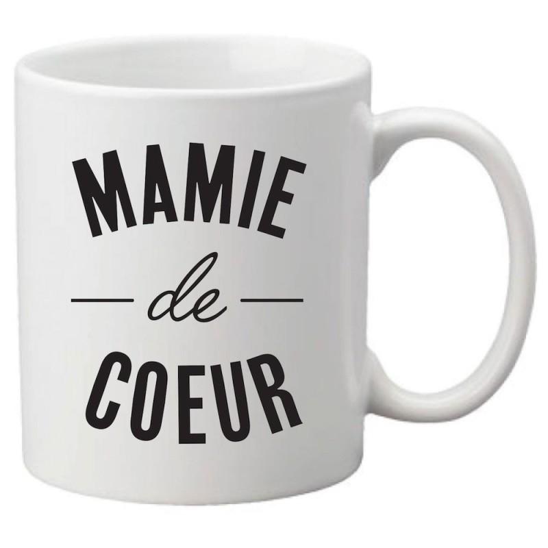 Mug tasse céramique imprimé citation humour humour Mamie de coeur