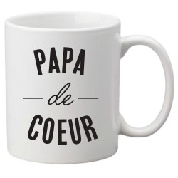 Mug tasse céramique imprimé citation humour Papa de coeur