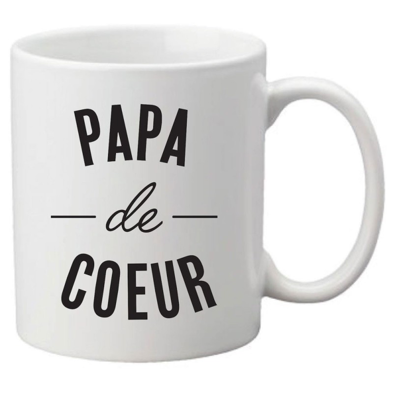 Mug tasse céramique imprimé citation humour Papa de coeur