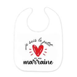 Bavoir bébé imprimé citation naissance humour Je suis le petit de ma marraine