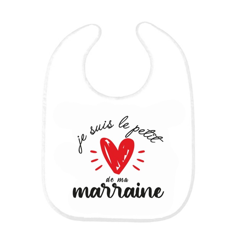 Bavoir bébé imprimé citation naissance humour Je suis le petit de ma marraine