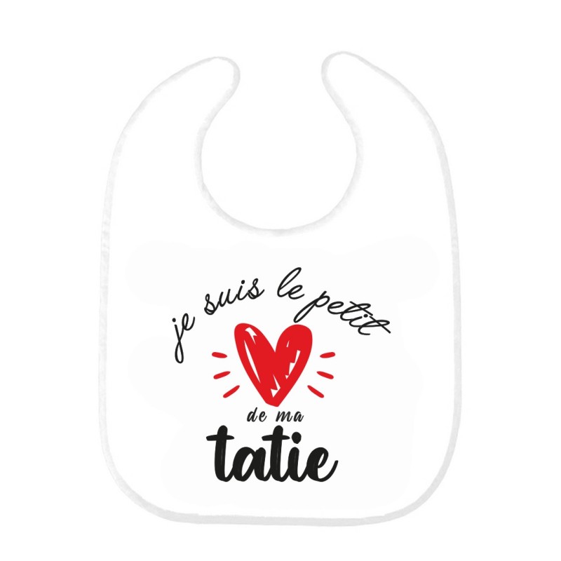 Bavoir bébé imprimé citation naissance humour Je suis le petit de ma Tatie