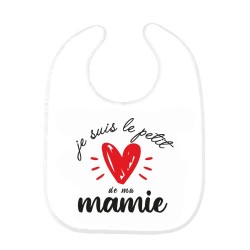 Bavoir bébé imprimé citation naissance humour Je suis le petit de ma mamie