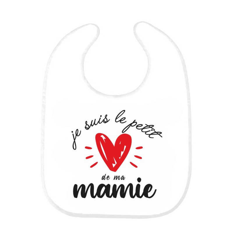 Bavoir bébé imprimé citation naissance humour Je suis le petit de ma mamie