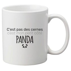 Mug tasse céramique imprimé citation humour C'est pas des cernes c'est mon petit coté panda