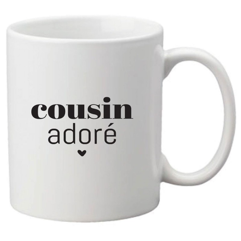 Mug tasse céramique imprimé citation humour Cousin adoré