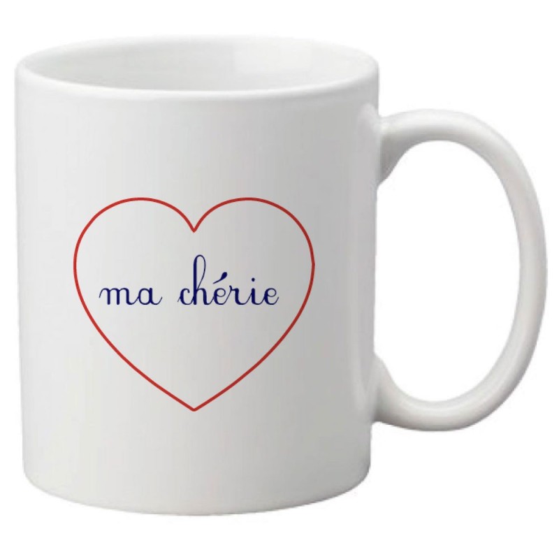 Mug tasse céramique imprimé citation humour illustration coeur ma chérie