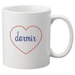 Mug tasse céramique imprimé citation humour illustration coeur dormir
