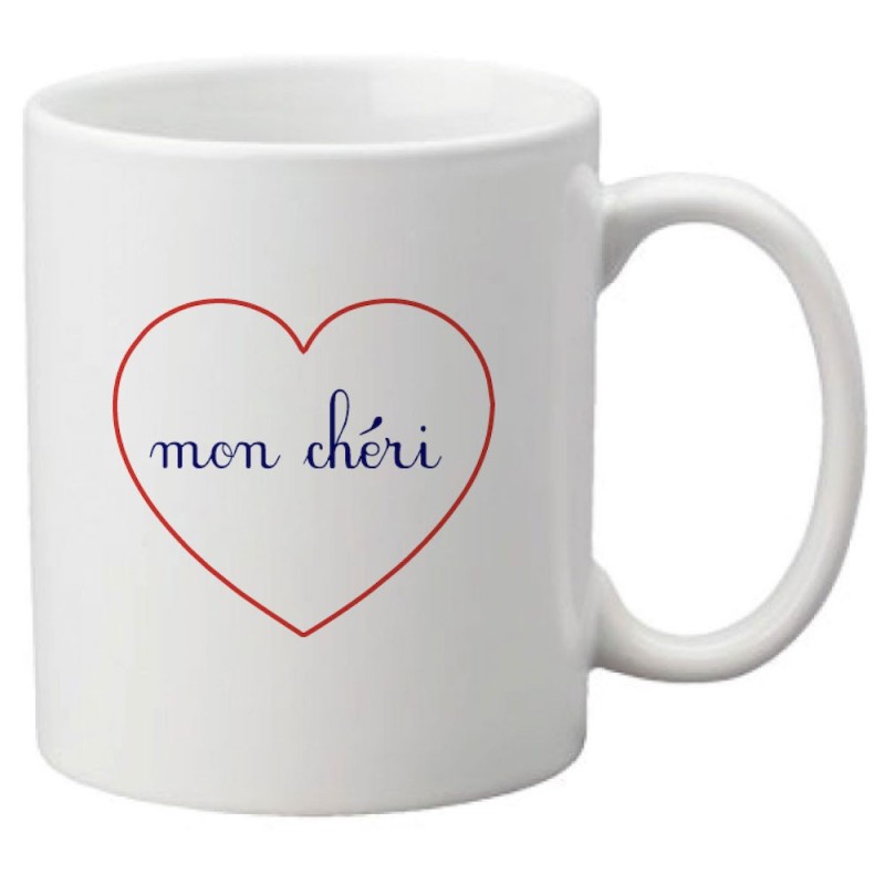 Mug tasse céramique imprimé citation humour illustration coeur mon chéri