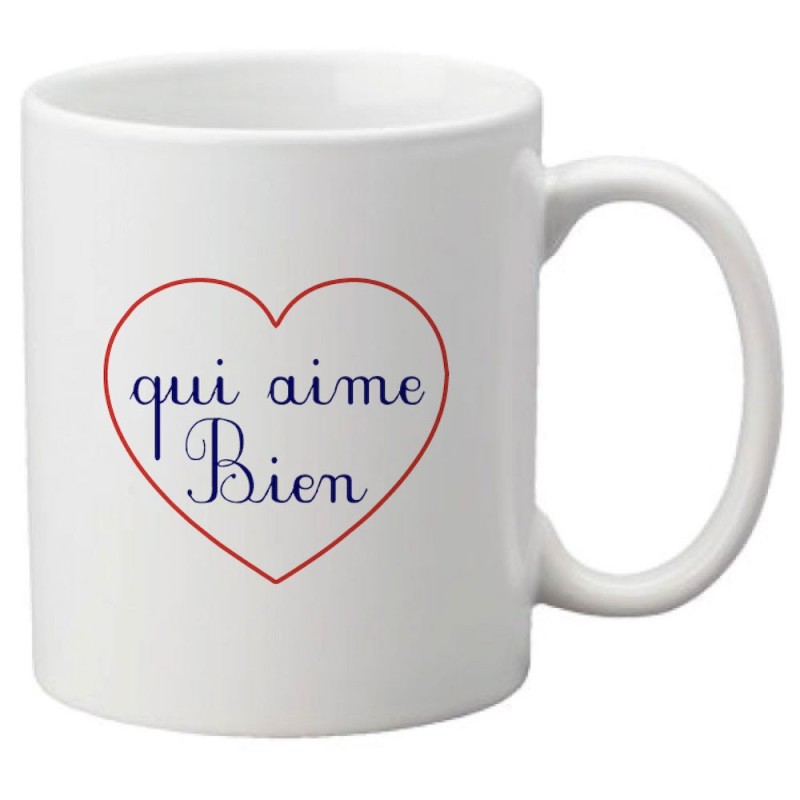 Mug tasse céramique imprimé citation humour illustration coeur qui aime bien