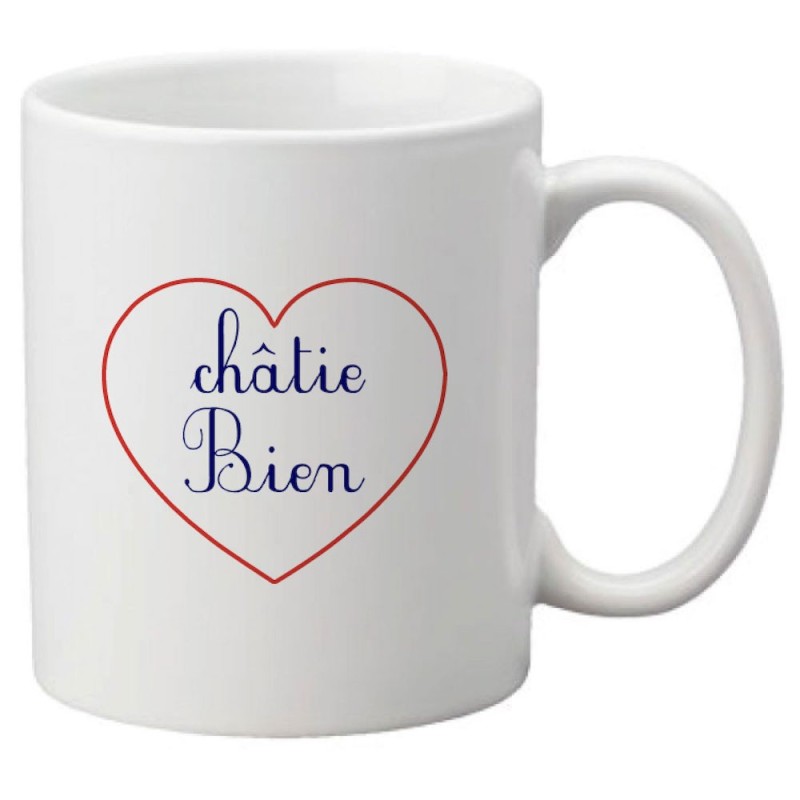 Mug tasse céramique imprimé citation humour illustration coeur châtie bien