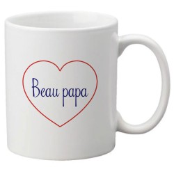 Mug tasse céramique imprimé citation humour illustration coeur beau papa
