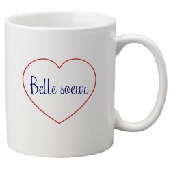 Mug tasse céramique imprimé citation humour illustration coeur belle soeur