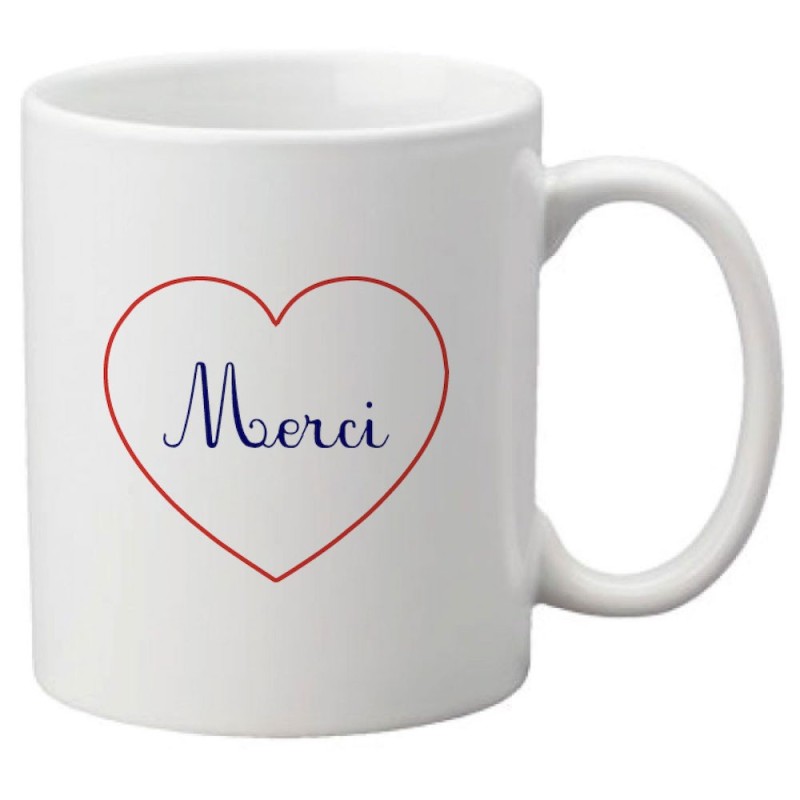 Mug tasse céramique imprimé citation humour illustration coeur merci