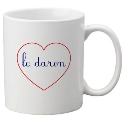 Mug tasse céramique imprimé citation humour illustration coeur le daron