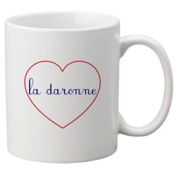 Mug tasse céramique imprimé citation humour illustration coeur la daronne
