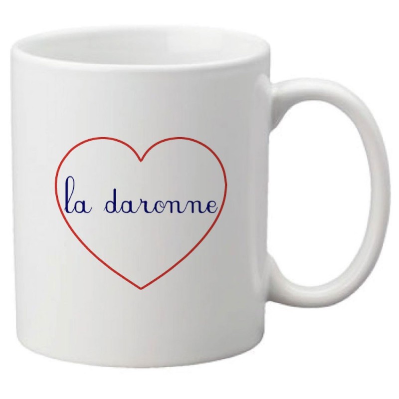 Mug tasse céramique imprimé citation humour illustration coeur la daronne
