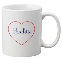 Mug tasse céramique imprimé citation humour illustration coeur Raclette