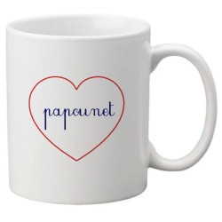 Mug tasse céramique imprimé citation humour illustration coeur papounet
