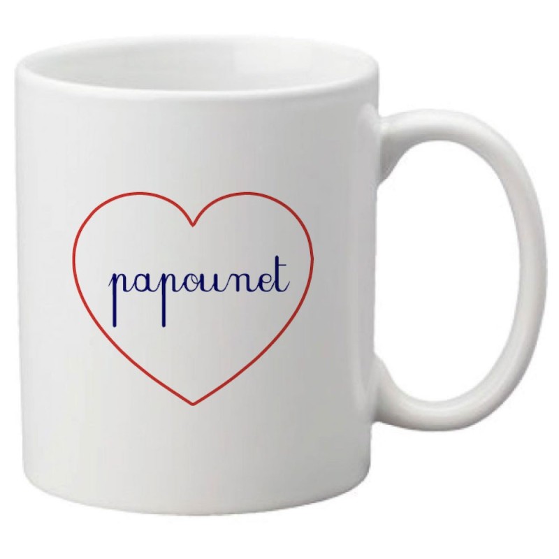 Mug tasse céramique imprimé citation humour illustration coeur papounet