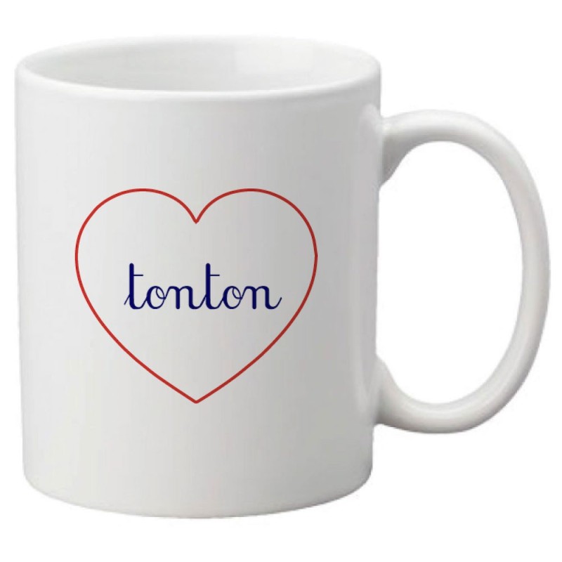 Mug tasse céramique imprimé citation humour illustration coeur tonton