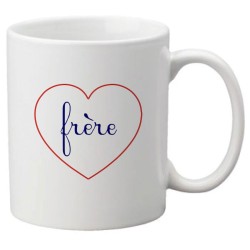 Mug tasse céramique imprimé citation humour illustration coeur Frère